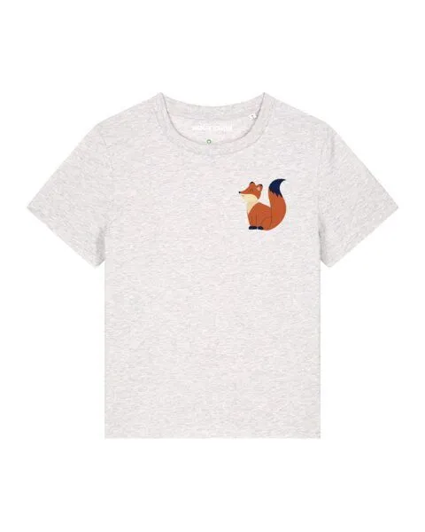 watapparel watapparel T-Shirt Frauen Cute Fox, Cool heather grey, – Produktbild 1 von 3