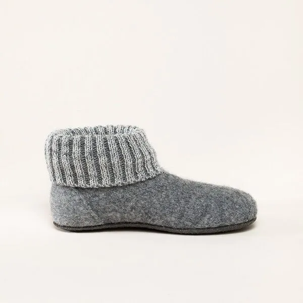 Gottstein Gottstein Kinder-Hüttenschuh Alpine Boot FE - Kinderhausschuh für Mädchen & Jungen aus 100% Schurwolle, Grau, – Produktbild 4 von 6
