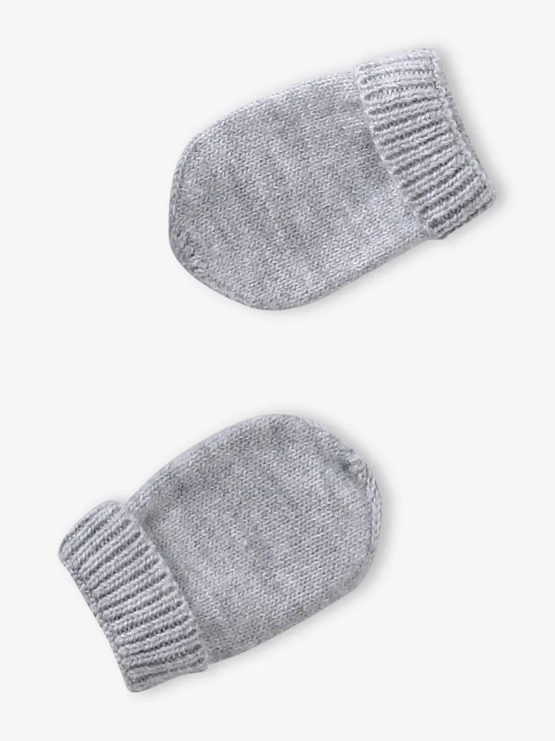 Vertbaudet Vertbaudet Baby Strick-Set aus Mütze, Grau meliert, – Produktbild 3 von 4