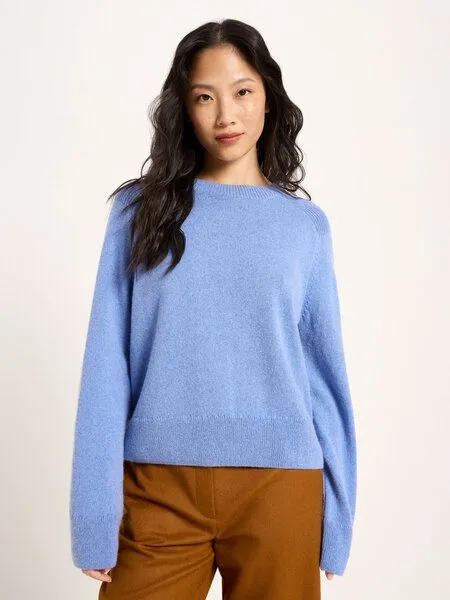 LANIUS LANIUS Cropped Pullover aus Bio-Schurwolle und Bio-Baumwolle (GOTS), Blau-light-blue-melange, – Produktbild 1 von 4