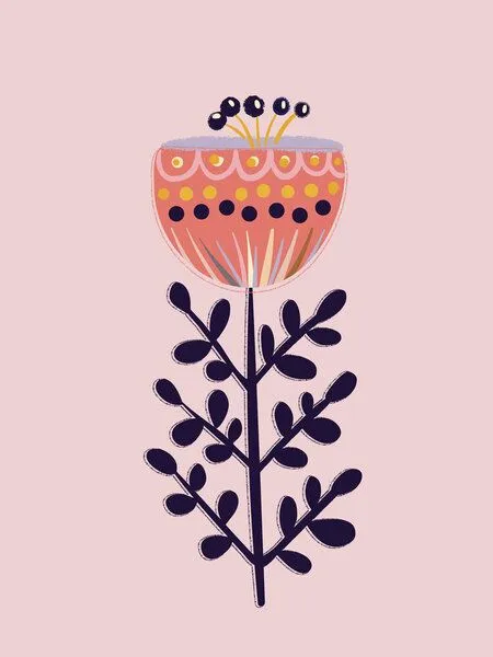 Photocircle Photocircle Poster / Leinwandbild - single flower on pink background – Produktbild 1 von 4