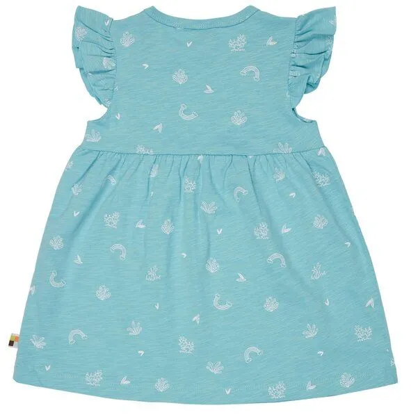 loud + proud loud + proud Babys & Kinder Kleid Slub Jersey, GOTS-zertifiziert, Cyan(petrol), – Produktbild 2 von 2