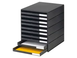 styro styro Styroval pro Box mit 10 Schubladen offen, oeko-schwarz – Produktbild 1 von 1