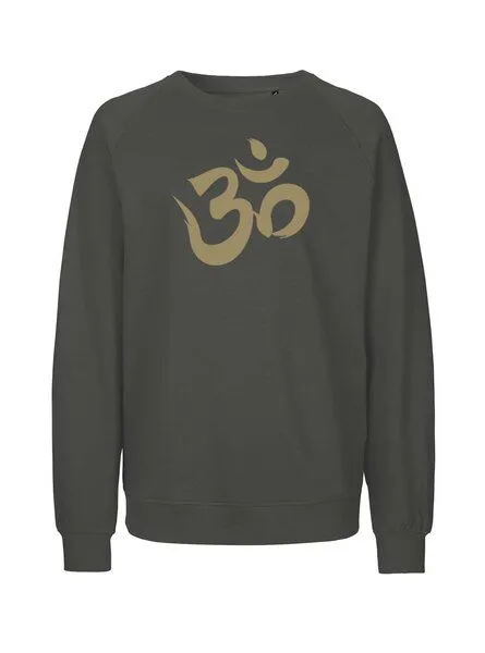 Peaces.bio - handbedruckte Biomode Peaces.bio - handbedruckte Biomode Bio Herren Sweatshirt Om, Graphitgrau, – Produktbild 1 von 2