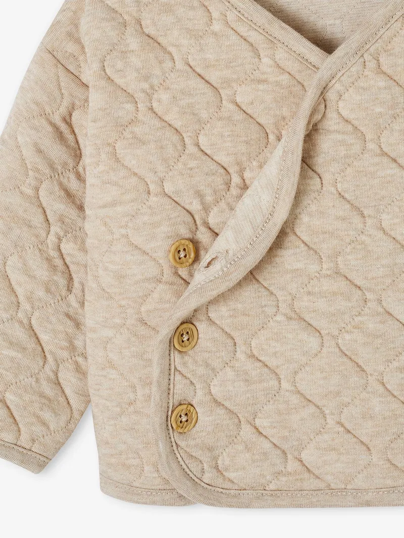 Vertbaudet Baby Wickeljacke, Beige meliert, – Produktbild 2 von 2