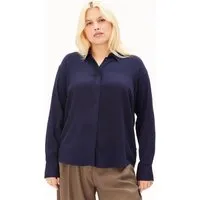 ARMEDANGELS ARMEDANGELS Damen vegan Langarmbluse Larisaana Marineblau Getönt, Extra dunkelblau, – Produktbild 1 von 1