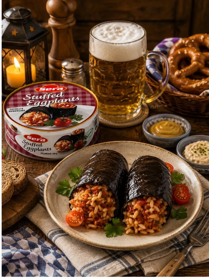 SERA FOOD Fertiggericht Gefüllte Auberginen – mediterran & servierfertig, (Vegane Konserven), Spezialität, servierfertig, vegan/vegetarisch, hochwertige Zutaten – Produktbild 4 von 4