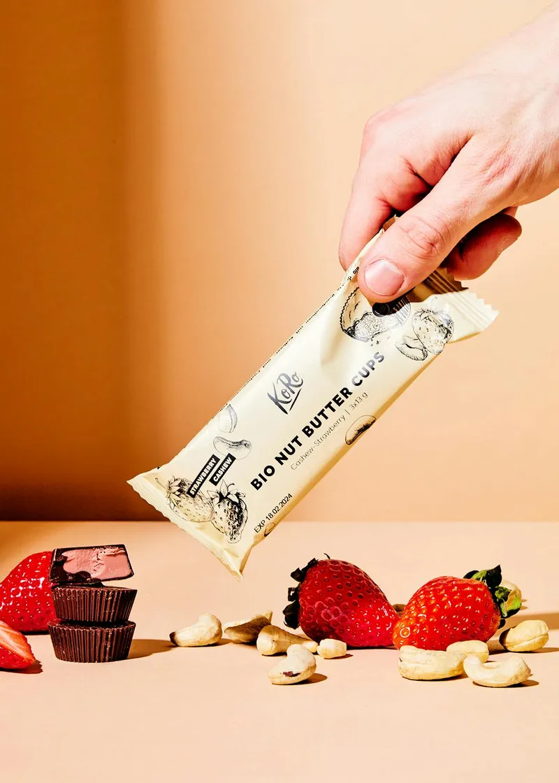 KoRo Bio Nut Butter Cups Cashew-Strawberry 3 x 13 g – Produktbild 5 von 5