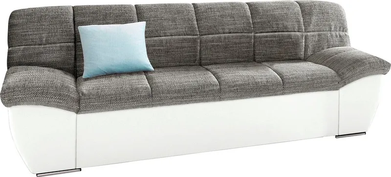 DOMO collection 2-Sitzer SPLASH Breite 211 cm, moderne Sitz- und Rückensteppung, komfortabel, flache Armlehnen zum Entspannen, Grau|weiß, – Produktbild 3 von 5