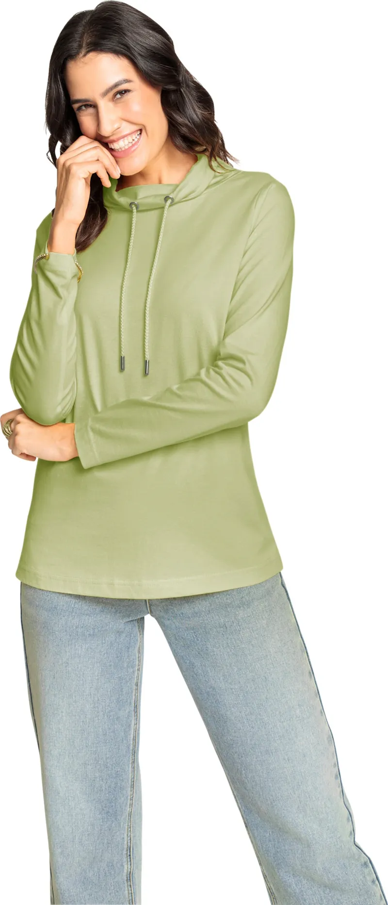 Witt Stehkragenshirt lindgrün, Lindgrün, – Produktbild 2 von 2