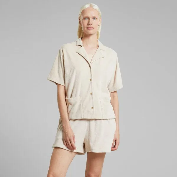 Dedicated DEDICATED Damen Shorts aus Frottee - Aspudden Terry Shorts, Oat white, – Produktbild 1 von 2
