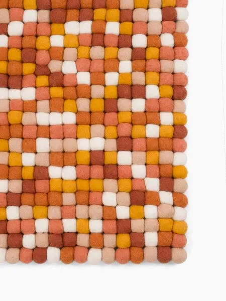 myfelt myfelt Filzkugelteppich rechteckig, 100% Schurwolle, Multifarben (juna), – Produktbild 1 von 4