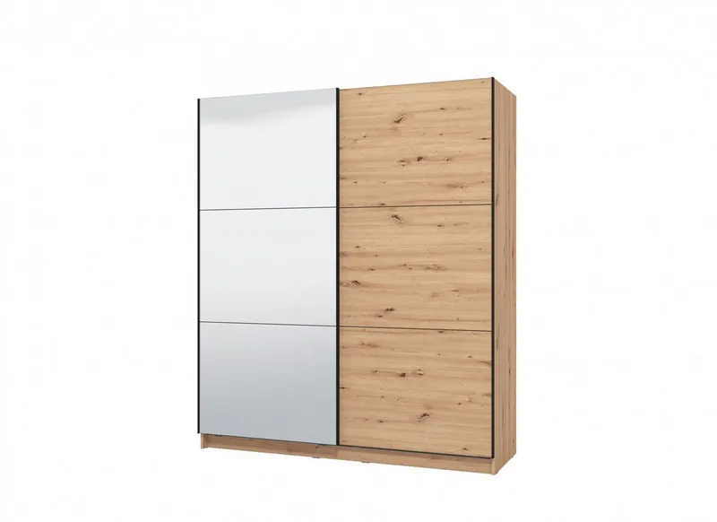 OTTO home Schwebetürenschrank Sierra Kleiderschrank mit Spiegel Garderobe Topseller INKLUSIVE Inneneinteilung, FSC®-Zertifiziert, OTTOs Choice, Beige, – Produktbild 4 von 4