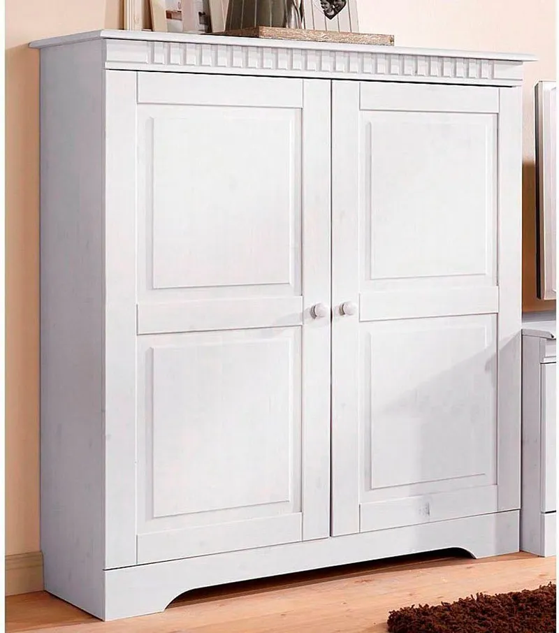 OTTO home Kommode Cubrix, aus schönem massivem Kiefernholz, Höhe 100 cm, Weiß, – Produktbild 4 von 5