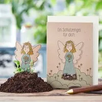 Die Stadtgärtner Die Stadtgärtner Grußkarte 'Schutzengel' | Mit Engel zum Pflanzen mit Wildblumensamen – Produktbild 1 von 1