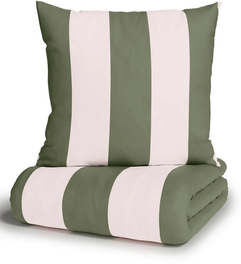 OTTO home Wendebettwäsche Sari Trend ab Gr. 135x200 cm, Bettwäsche-Set in modernen Farben, Linon, 2 teilig, Bettwäsche aus 100% Baumwolle mit Streifen, trendig, Rosa, – Produktbild 7 von 7