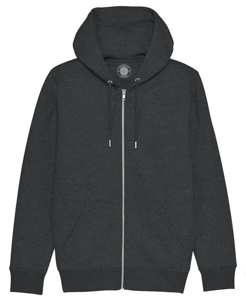 University of Soul University of Soul Herren Zip-Hoodie aus Bio-Baumwolle "Curt", Dunkelgrau meliert, – Produktbild 1 von 2