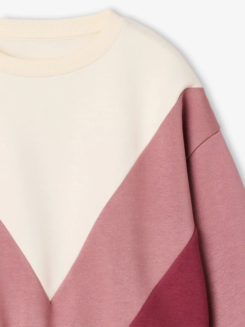 Vertbaudet Vertbaudet Sweatshirt Colorblock Mädchen, Altrosa, – Produktbild 3 von 3