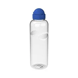 elasto elasto Trinkflasche Carve Junior, 1 l, RENEW, transparent/standard-blau PP – Produktbild 1 von 1