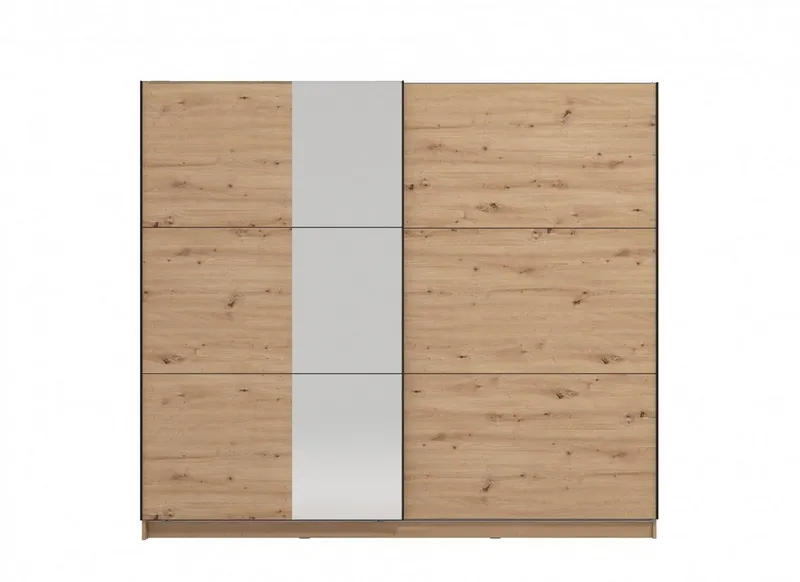 OTTO home Schwebetürenschrank Sierra Kleiderschrank mit Spiegel Garderobe Topseller inklusive Inneneinteilung & Kleiderstange, FSC®-Zertifiziert, Beige, – Produktbild 1 von 5