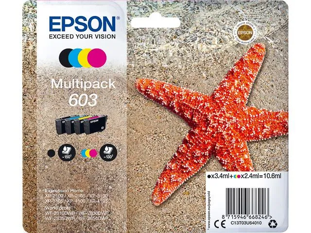 Epson Epson 4er Set Tintenpatronen 603 schwarz, cyan, magenta, gelb – Produktbild 2 von 2