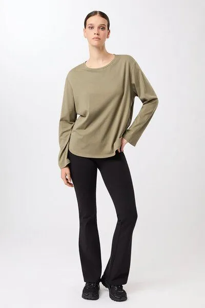 mandala mandala Halfmoon Longsleeve, Khaki (grün), – Produktbild 4 von 4