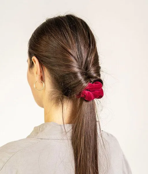 obumi Obumi Scrunchie Samt - Bio Baumwolle, Burgundy, – Produktbild 2 von 3