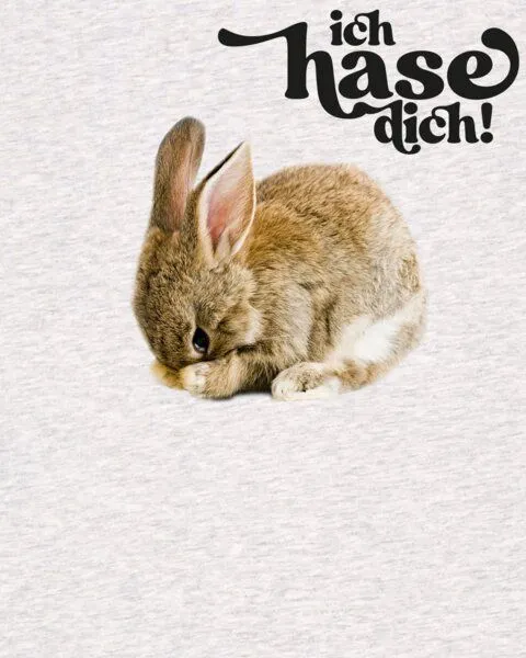 watapparel watapparel T-Shirt Frauen Ich hase dich!, Cool heather grey, – Produktbild 3 von 4