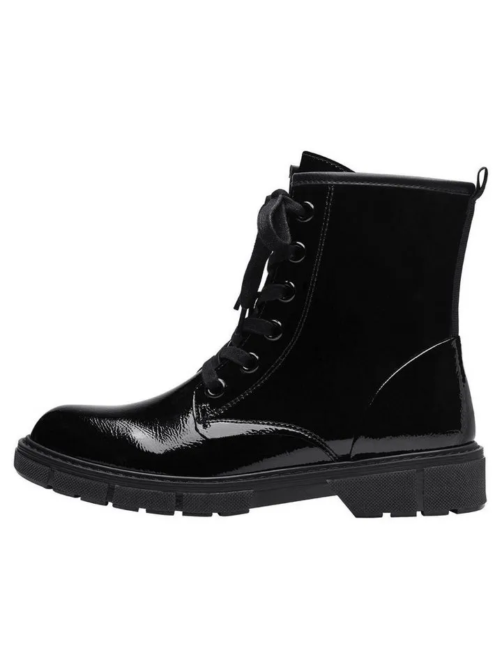 Marco Tozzi Marco Tozzi Vegan, MT FEEL ME mit Blockabsatz Blockabsatz Schnürstiefelette Vegan, Schwarz, – Produktbild 4 von 5