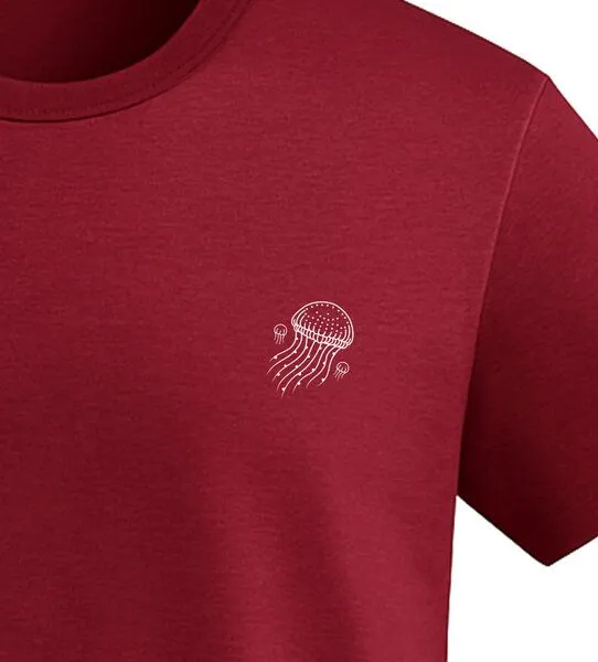 vis wear vis wear Qualle Familie - Organic Shirt, Rot, – Produktbild 1 von 3
