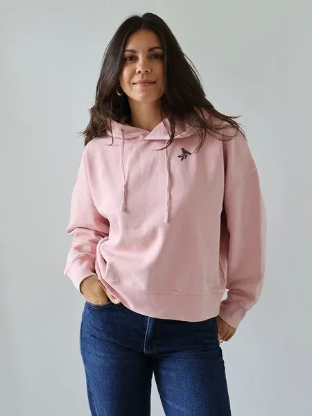 Kultgut Kultgut Kuschelig weich- Vintagelook- Hoodie/ Die kleine Nachtigall, Rosa (rosenholz), – Produktbild 2 von 4