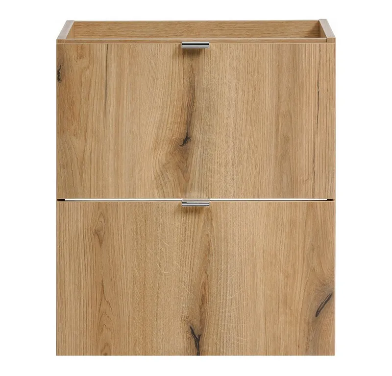 Lomadox Waschtisch NEWPORT-56-OAK, 50cm breit, in Eiche, Metallgriffe, Braun, – Produktbild 3 von 4