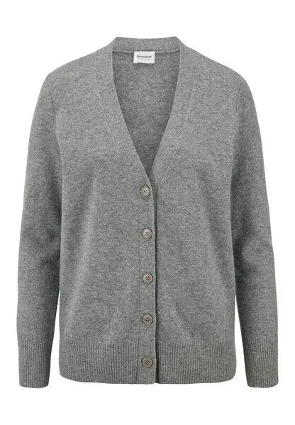 hessnatur hessnatur Strickjacke Relaxed aus Bio-Schurwolle mit Cashmere, Grau, – Produktbild 3 von 4