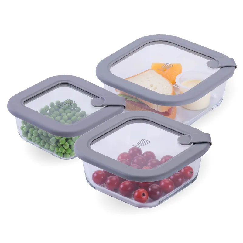 Chefkoch trifft Fackelmann Chefkoch trifft Fackelmann Set Vorratsgläser "Alles aus Glas", viereckig, 3-tlg. – Produktbild 1 von 2
