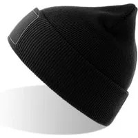 Atlantis Headwear Atlantis Headwear Atlantis Wind Beanie Mütze mit unbedruckten Aufnäher, Schwarz, – Produktbild 1 von 1