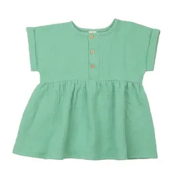 Walkiddy Mädchen Bluse GOTS zertifiziert, Bio-Baumwolle, mintgrün, „Raspberries“, weich, Kurzarm, Raffung – Walkiddy – Produktbild 1 von 1
