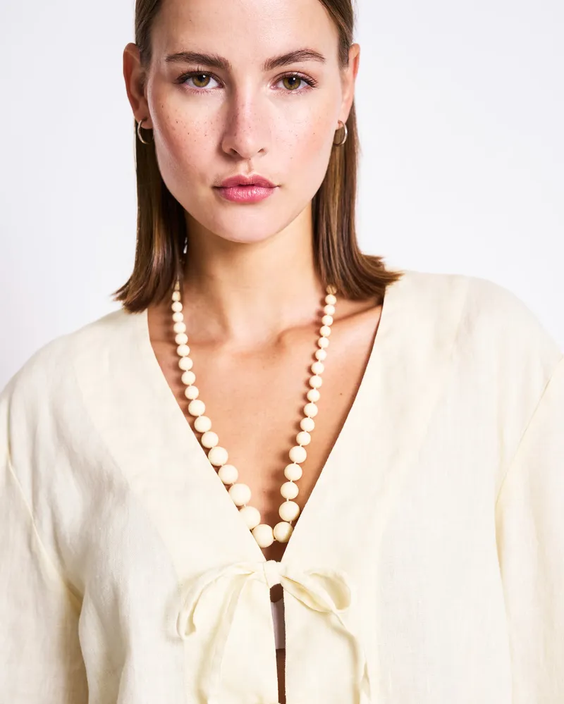 JAN N JUNE JAN 'N JUNE Damen vegan Bluse Skagen Hellgelb, Hellgelb, – Produktbild 1 von 2