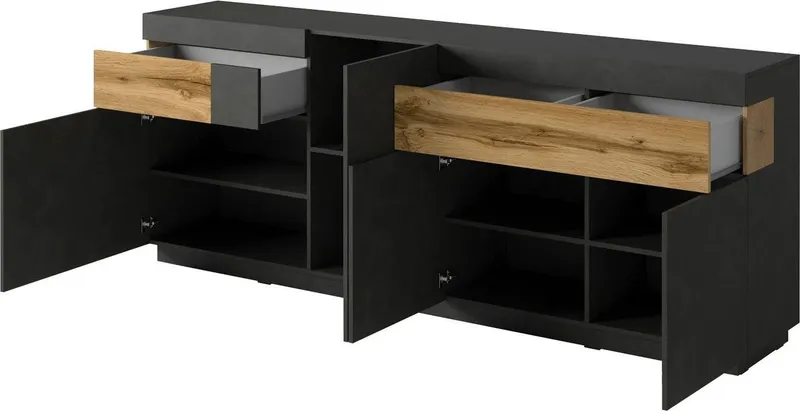 OTTO home Sideboard SILKE, Breite 218, 5 cm, Grau, – Produktbild 3 von 5