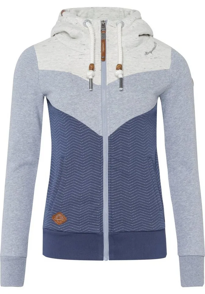 ragwear ragwear Sweatjacke TREGA ZIP O im Colorblocking-Design, Blau, – Produktbild 1 von 5