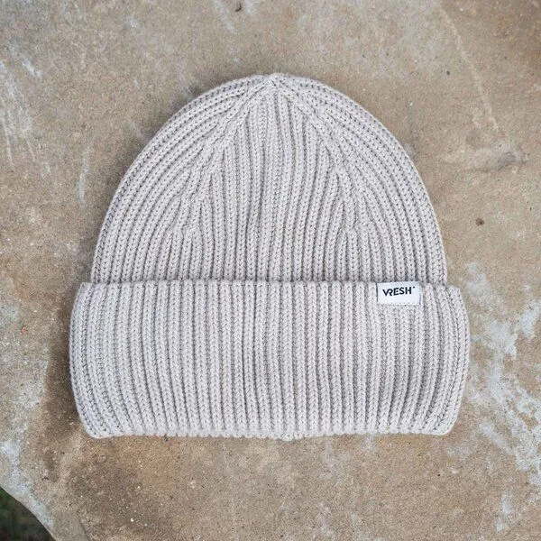 Vresh Clothing Vresh Clothing Avriel - Fisherman Beanie aus Biobaumwolle, Beige, – Produktbild 2 von 4