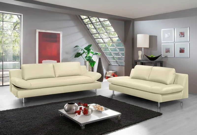 Places of Style 3-Sitzer Redding, in Naturleder, Beige, – Produktbild 1 von 5