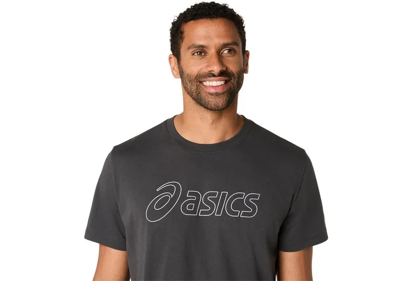 Asics Asics Laufshirt ASICS LOGO SS TEE, Grau, – Produktbild 4 von 5