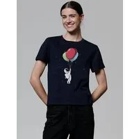 watapparel watapparel T-Shirt Frauen Little Balloon Astronaut, French navy, – Produktbild 1 von 1