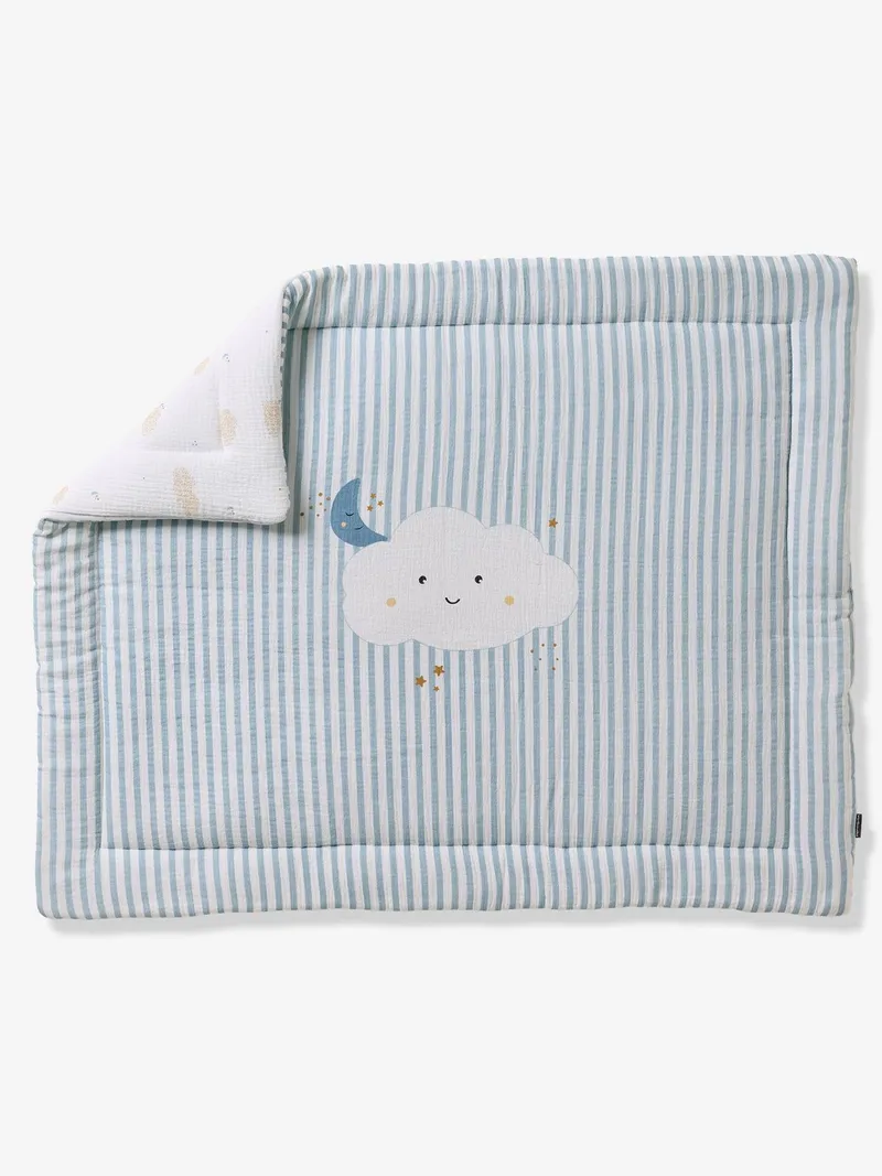 Vertbaudet Spieldecke/Laufstalleinlage Baby IN DEN WOLKEN, Blau gestreift, – Produktbild 3 von 4