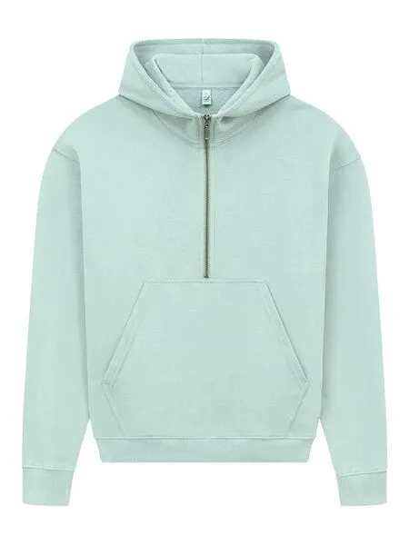 EarthPositive EarthPositive Damen Hoodie - Half Zip Suede - aus Bio-Baumwolle, Slate green (grün), – Produktbild 1 von 4
