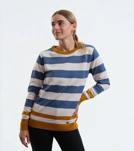 Gary Mash GARY MASH Strickpullover Anoka aus Biobaumwolle, Blockstreifen (blau), – Produktbild 1 von 4