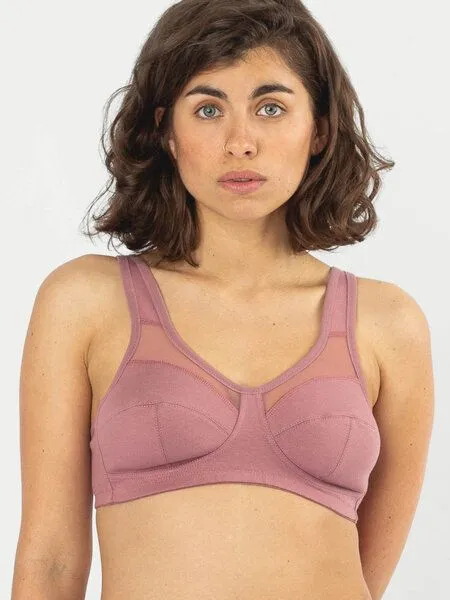 erlich textil erlich textil Anni bügelloser Mesh BH aus Bio-Baumwolle, made in Europe, Mauve, – Produktbild 1 von 8