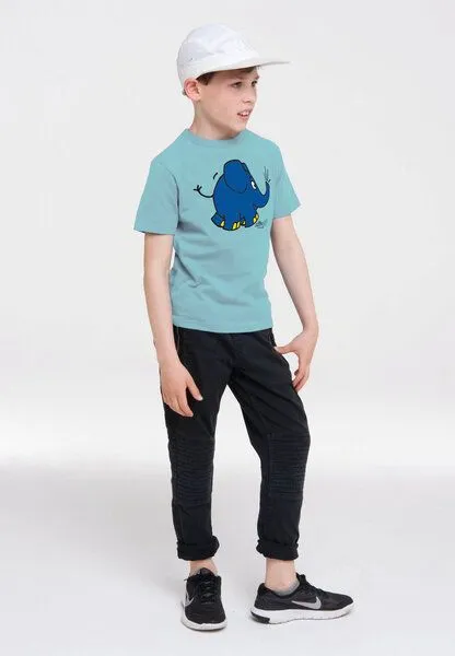 LOGOSH!RT LOGOSH!RT - Die Sendung mit der Maus - Elefant - Törö - Bio T-Shirt Print, Hellblau, – Produktbild 3 von 4