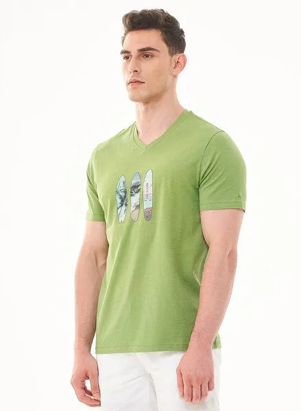 ORGANICATION ORGANICATION T-Shirt aus Bio-Baumwolle mit Print, Grün(grass green), – Produktbild 3 von 4