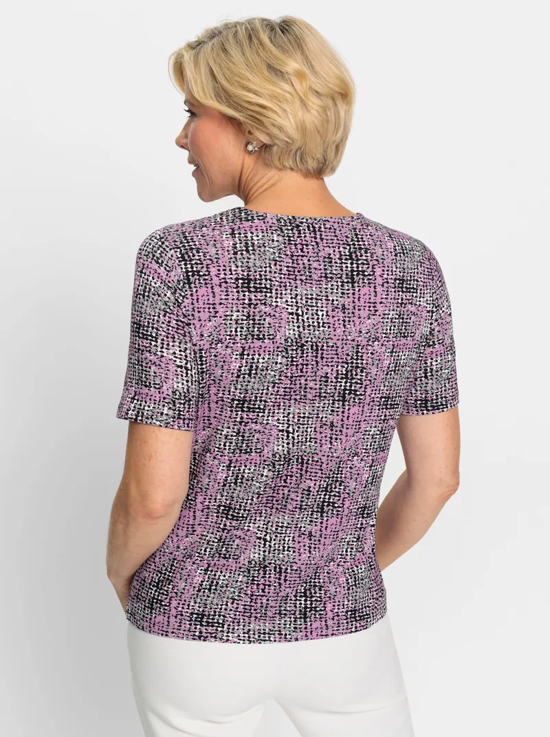 Witt Rundhalsshirt, Orchidee-ecru-bedruckt, – Produktbild 1 von 2